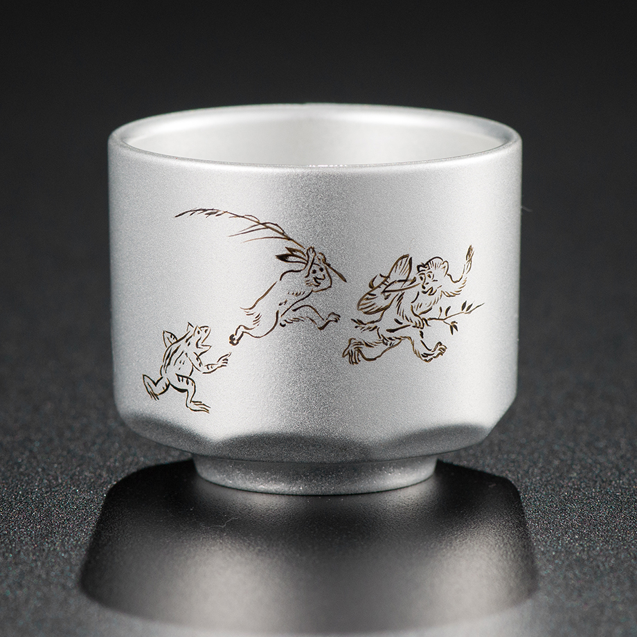 蒔絵ぐい呑み_鳥獣戯画